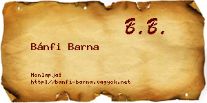 Bánfi Barna névjegykártya