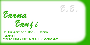 barna banfi business card